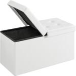SONGMICS Banca de depozitare pliabil 80L, alb (LSF45WT)