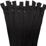  14 cm hosszú fekete vastag fogú műanyag zárt cipzár csomag 13 db - os