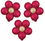 PartyPal Virág, fólia lufi, matt piros, 45 cm, 3 db/cs