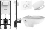 Roca Active One Rimless Wc Szett Ac2 Fehér Nyomólappal, Rimless Wc-vel, ülőkével