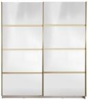 Spectral Mobila Gold Dulap 1800 Crem cu usi cu oglinda + 1 Comoda Garderoba