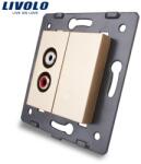 LIVOLO Modul Priză Livolo, simplă audio, RCA, auriu (VL-C7-1AD-13)