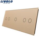 LIVOLO Panou întrerupător Livolo, dublu + simplu + dublu, auriu (VL-P702/01/02-6A)