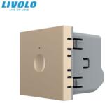 LIVOLO Modul Întrerupător Livolo, simplu tactil, cap scara / cap cruce, auriu (VL-FC1S-2AP)