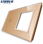 LIVOLO Ramă Livolo, Întrerupător simplu + Priză simplă, auriu (VL-P701/E-4A)