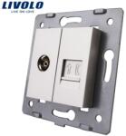 LIVOLO Modul Priză Livolo, dublă televizor+telefon, TV+RJ11, gri (VL-C7-1VT-15)