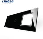 LIVOLO Ramă Livolo, Întrerupător simplu + simplu + Priză simplă, negru (VL-P701/01/E-6B)