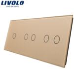 LIVOLO Panou întrerupător Livolo, simplu + dublu + dublu, auriu (VL-P701/02/02-6A)
