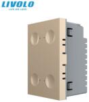 LIVOLO Modul Întrerupător Livolo, cvadruplu tactil, standard italian, 3M, auriu (VL-FC4-3AP)