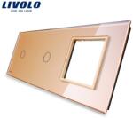 LIVOLO Ramă Livolo, Întrerupător simplu + simplu + Priză simplă, auriu (VL-P701/01/E-6A)