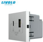 LIVOLO Modul priza Livolo, dubla USB + USB tip C, gri (VL-FCUA18W.UC18W-2IP)