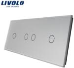 LIVOLO Panou întrerupător Livolo, simplu + dublu + simplu, gri (VL-P701/02/01-6I)
