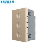 LIVOLO Modul Întrerupător Livolo, triplu tactil, control telecomanda RF, standard italian, 3M, negru (VL-FC3R-3BP)