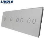 LIVOLO Panou întrerupător Livolo, simplu + simplu + dublu + dublu, gri (VL-P701/01/02/02-8I)