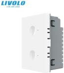 LIVOLO Modul Întrerupător Livolo, dublu tactil, control telecomanda RF, cap scara / cap cruce, standard italian, 3M, alb (VL-FC2SR-3WP)