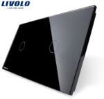 LIVOLO Panou întrerupător Livolo, simplu + simplu, negru (VL-P701/01-4B)