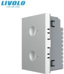 LIVOLO Modul Întrerupător Livolo, dublu tactil, control telecomanda RF, cap scara / cap cruce, standard italian, 3M, gri (VL-FC2SR-3IP)