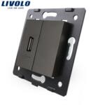LIVOLO Modul Priză Livolo, simplă USB, negru (VL-C7-1USB-12)