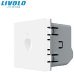 LIVOLO Modul Întrerupător Livolo, simplu tactil, cap scara / cap cruce, alb (VL-FC1S-2WP)