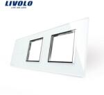 LIVOLO Ramă Livolo, Întrerupător dublu + Priză dublă, alb (VL-P702/E/E-6W)
