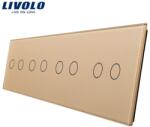 LIVOLO Panou întrerupător Livolo, 4 x dublu, auriu (VL-P702/02/02/02-8A)