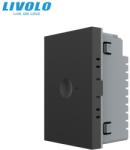 LIVOLO Modul Întrerupător Livolo, simplu tactil, cap scara / cap cruce, standard italian, 3M, negru (VL-FC1S-3BP)