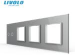 LIVOLO Panou intrerupator Livolo, dublu + priza + priza + priza, gri (VL-P702/E/E/E-8I)