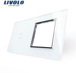 LIVOLO Ramă Livolo, Întrerupător simplu + Priză simplă, alb (VL-P701/E-4W)