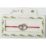 Flippy Martisor Bratara cu 2 Noduri Elastica, Jolie, Snur Rosu, Model Doua Inimi (teo-135178)