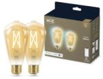  Pachet 2 becuri led inteligente wiz connected, st64, wi-fi + bluetooth, e27, 6.7w (50w), 640 lm, temperatura lumina reglabila (2000-5000k), compatibil (8719514551077)