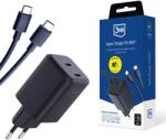 3mk Protection Tartozékok - 3mk Hyper Charger PD 45W+USB Kábel C-C Fekete