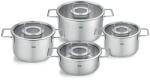 Fissler Set de vase pentru gătit PURE, set de 4, argintiu, oțel inoxidabil, Fissler (FS86115040000)