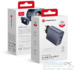 Forcell F-ENERGY GaN VT-42B travel charger 2 x Type C + USB A PD QC4.0 4A 65W gray