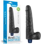 Lovetoy 10" REAL SOFTEE Rechargeable Vibrating Dildo(Black)
