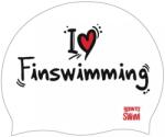 BornToSwim плувна шапка borntoswim i love finswimming cap бял