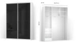 BRW Гардероб FLEX 180 / 45 / 240 см черен лакобел (36/180-45-240/white/black-lacobel/flex/brw)