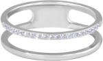 Troli Inel dublu minimalist din oțel Silver 55 mm