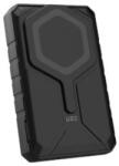 Urban Armor Gear Rugged 10K Powerbank - 10000 mAh állvánnyal, 10W vezeték nélküli töltéssel, MagSafe kompatibilis, kábellel - fekete