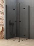 NEW TRENDY New Soleo Black cabină de duș 90x80 cm dreptunghiular negru mat/sticlă transparentă D-0235A/D-0238A (D0235A/D0238A)