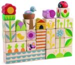 Tender Leaf Cuburi din lemn cu ilustratii din gradina, 24 buc, Tender Leaf Toys RB32489