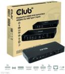 Club 3D Club3D DisplayPort / HDMI KVM kapcsoló dokkolóállomás, USB-C, PD (CSV-1585)