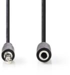 Nedis CAGB22050BK10 - Sztereó audiokábel | 3, 5 mm-es dugó - 3, 5 mm-es aljzat | 1 m | Fekete (CAGB22050BK10)