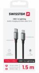 SWISSTEN Adatkábel Textile Ii Usb-c / Lightning 1, 5 M Fekete (71529203)