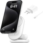 Belkin BOOST CHARGE Qi2 15W 2in1 mágneses töltőállvány, összecsukható, fehér színben (WIZ028vfWH)