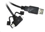PremiumCord kábel USB 2.0 A - microUSB/miniUSB 5pin 2m (F/F) (ku2m2y)