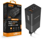 ALIGATOR Alligátor töltő PD65W, 2USB-C, 1xUSB-A, fekete (CHPD0027)