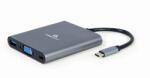 Gembird CABLEXPERT USB-C 6 az 1-ben multiport adapter kábel (Hub3.1 HDMI VGA PD kártyaolvasó sztereó hang) (A-CM-COMBO6-01)