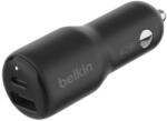 Belkin BOOST CHARGE 42W Dual Power Delivery PPS autós töltő - 30W USB-C és 12W USB-A, fekete színben (CCB005btBK)