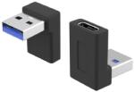 PremiumCord hajlított 90°-os adapter USB-C női - USB-C férfi 40Gbps Alumínium (kur31-40)