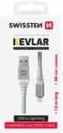 SWISSTEN Adatkábel Kevlár Usb / Lightning 1, 5 M Fehér (71541012)